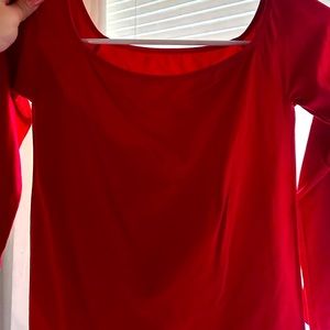 Red off the shoulder tight top